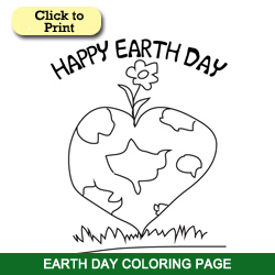 Happy Earth Day coloring page free printables.