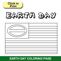 Earth Day Flag coloring page printables