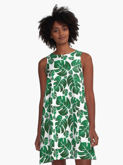 monstera leaves womens dress