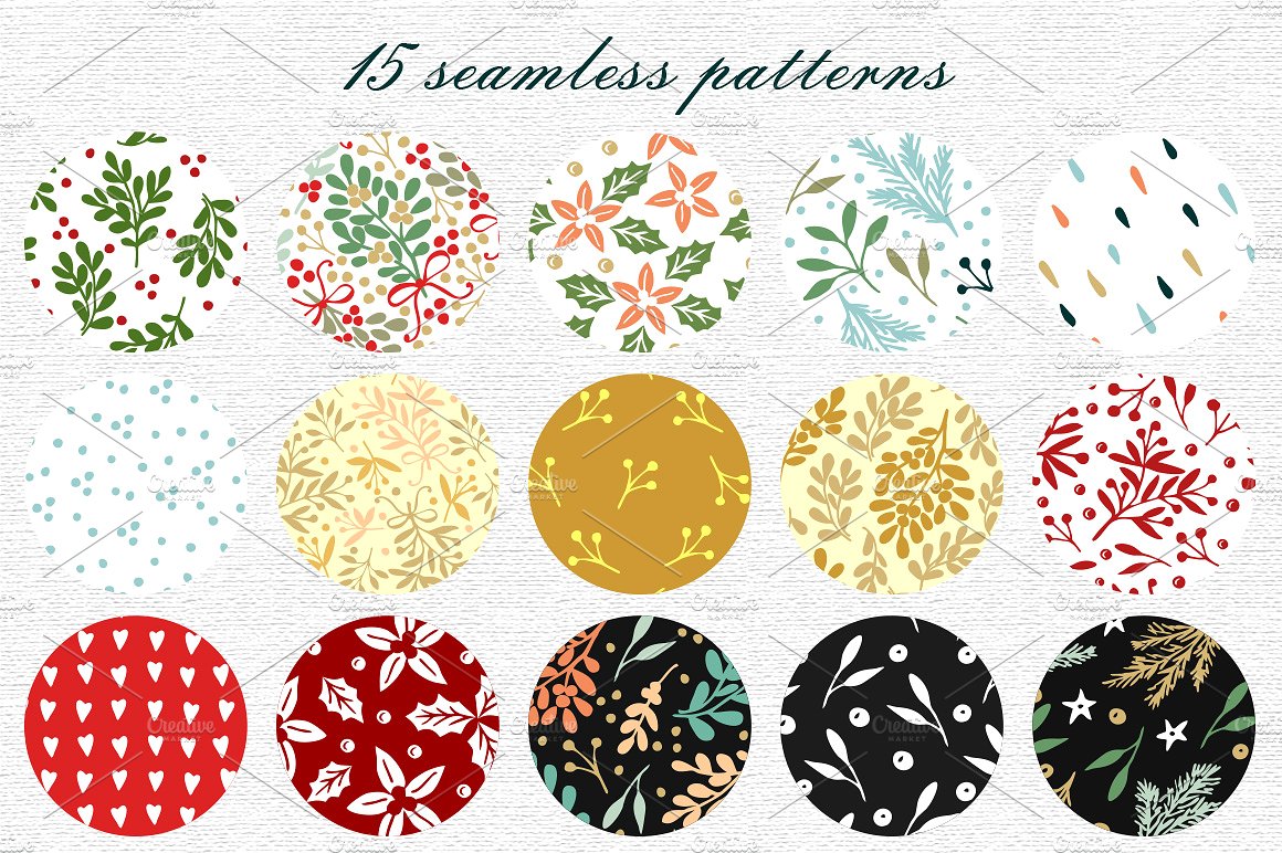 holiday pattern collection creative market