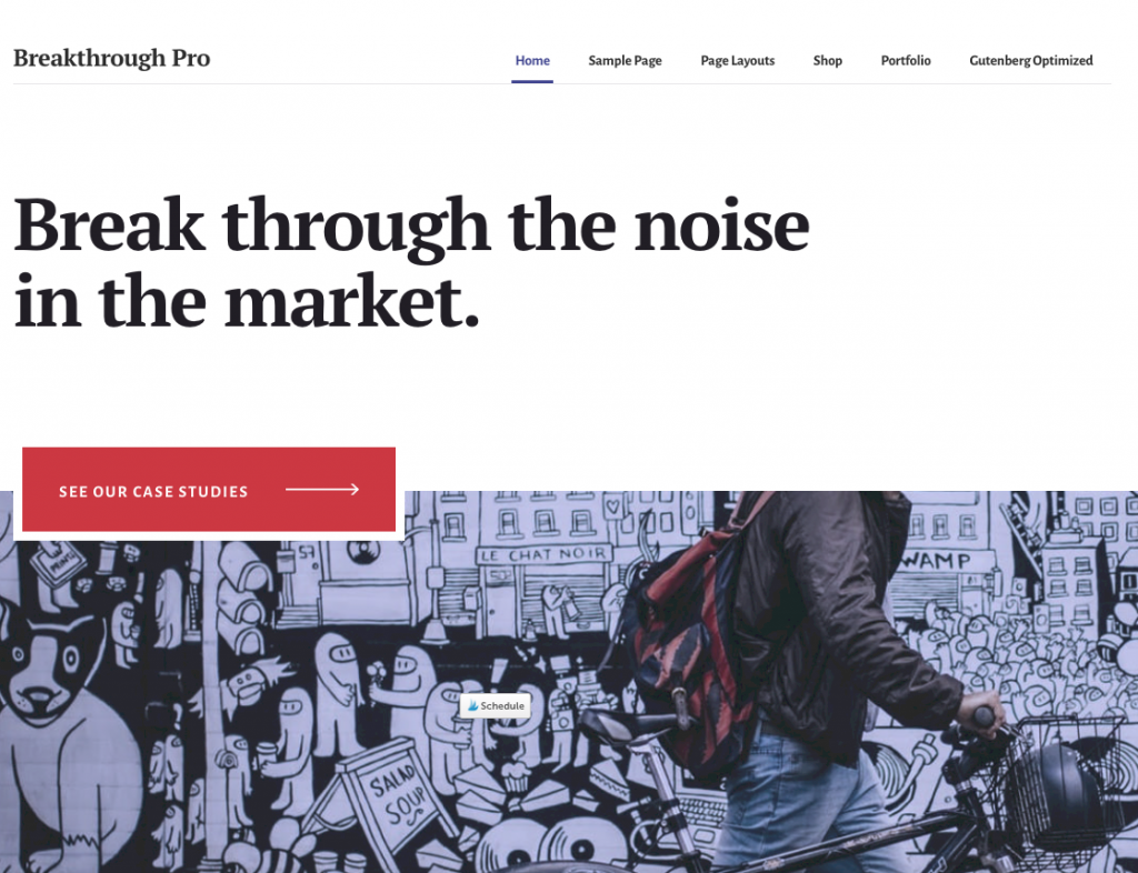 Gutenberg optimized Theme Breakthrough Pro