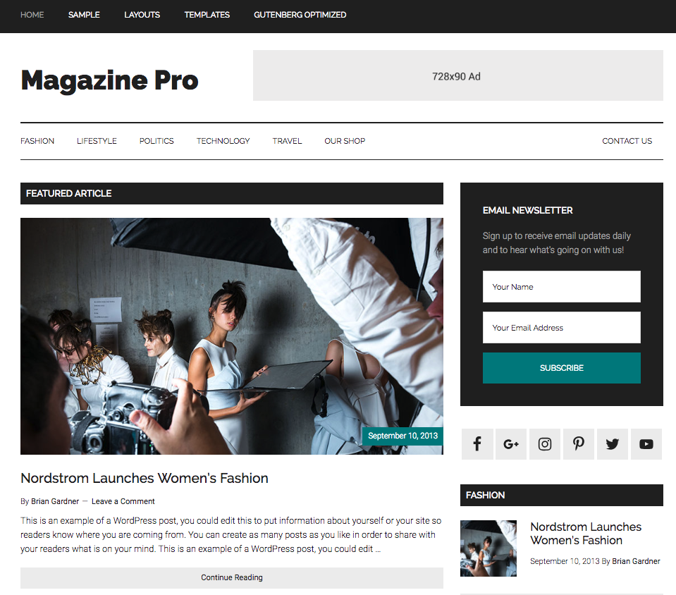 Magazine Pro Theme Gutenberg