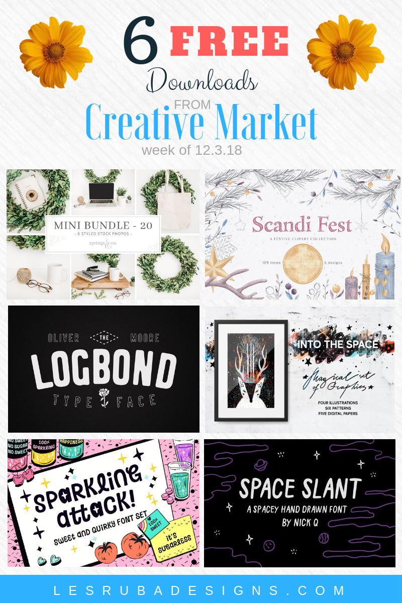 Creative Market Freebies fonts and graphics for week of December 3, 2018