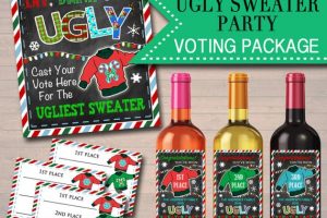 ugly Christmas sweater party awards and voting pack