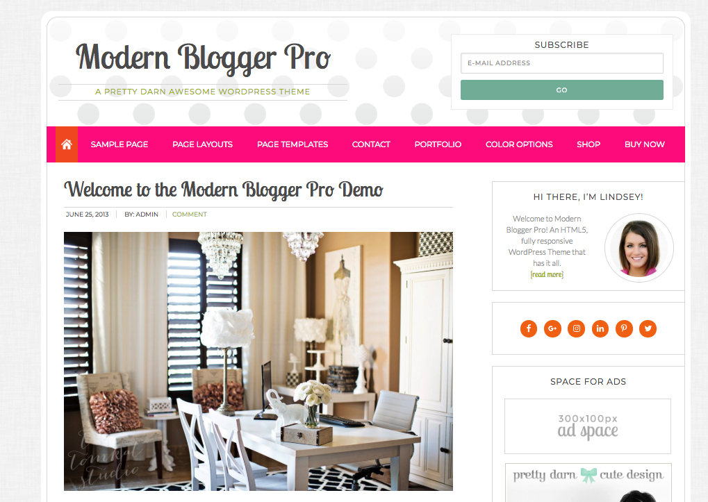 modern blogger pro wordpress theme