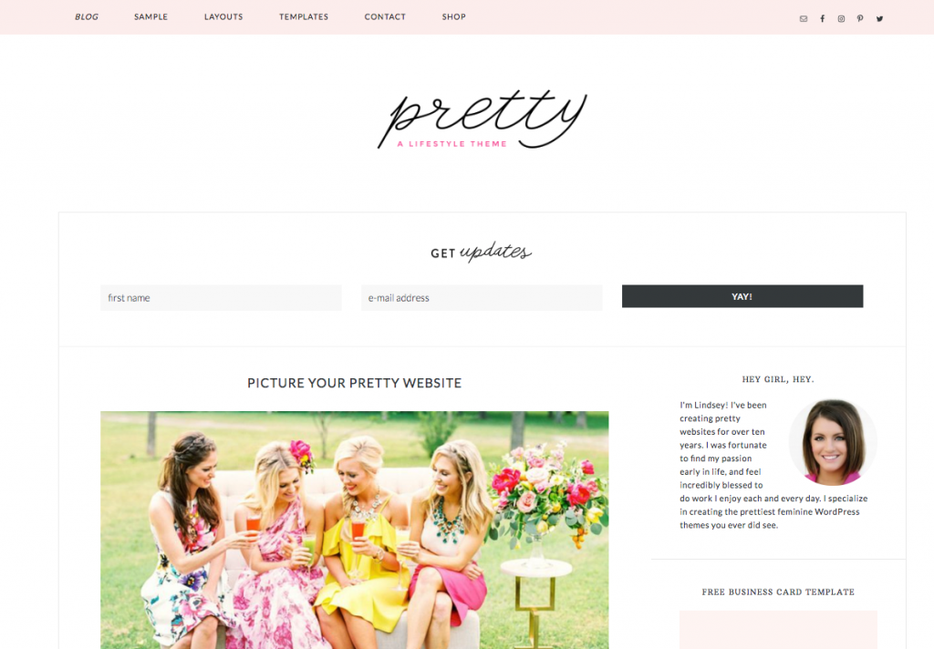 pretty wordpress theme