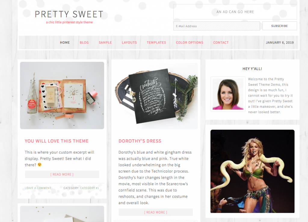 pretty sweet wordpress theme