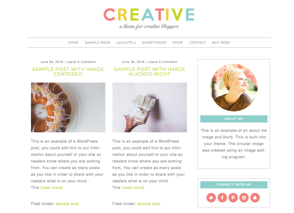 creative wordpress theme