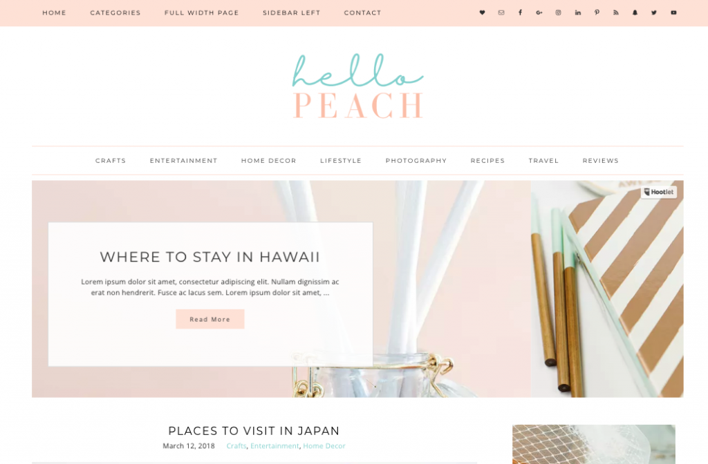 hello peach wordpress theme
