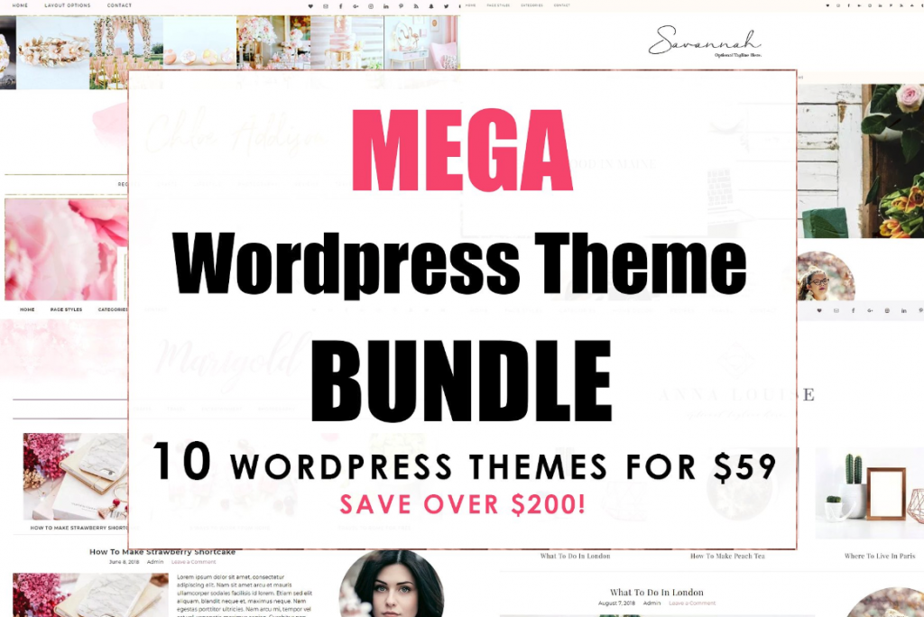 feminine wordpress themes bundle