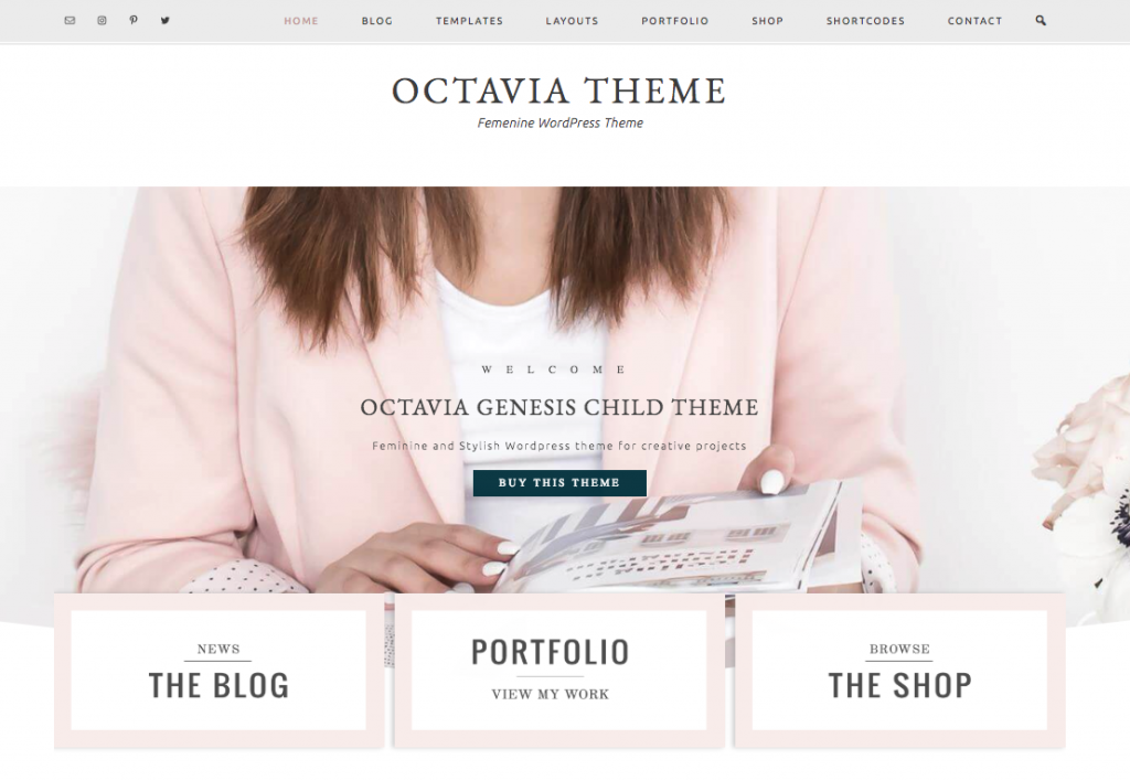 Octavia feminine wordpress theme