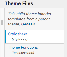 find headings in style.css wordpress editor