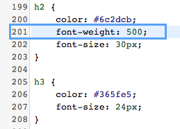 change font weight css h2 h3 modern blogger pro