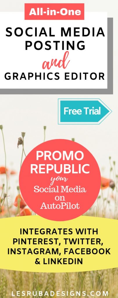 PromoRepublic social media posting scheduler and graphics design editor in one