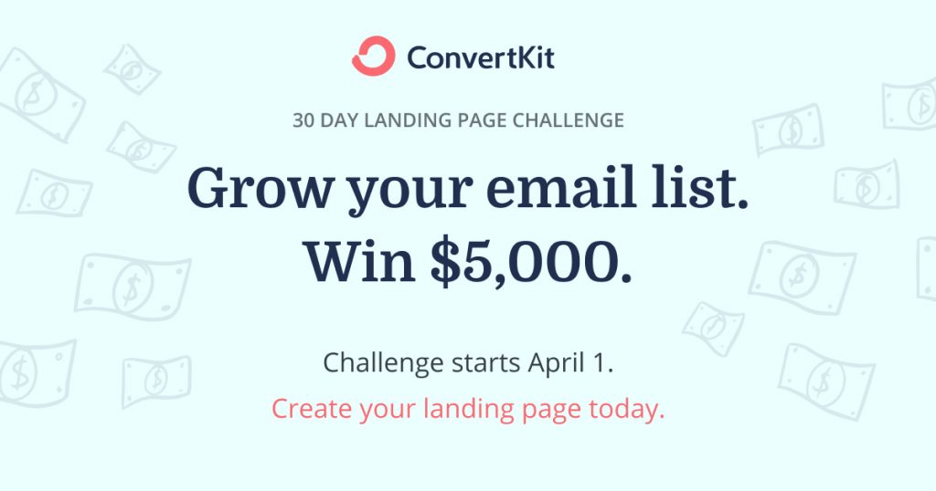 ConvertKit 30 day landing page challenge 2019
