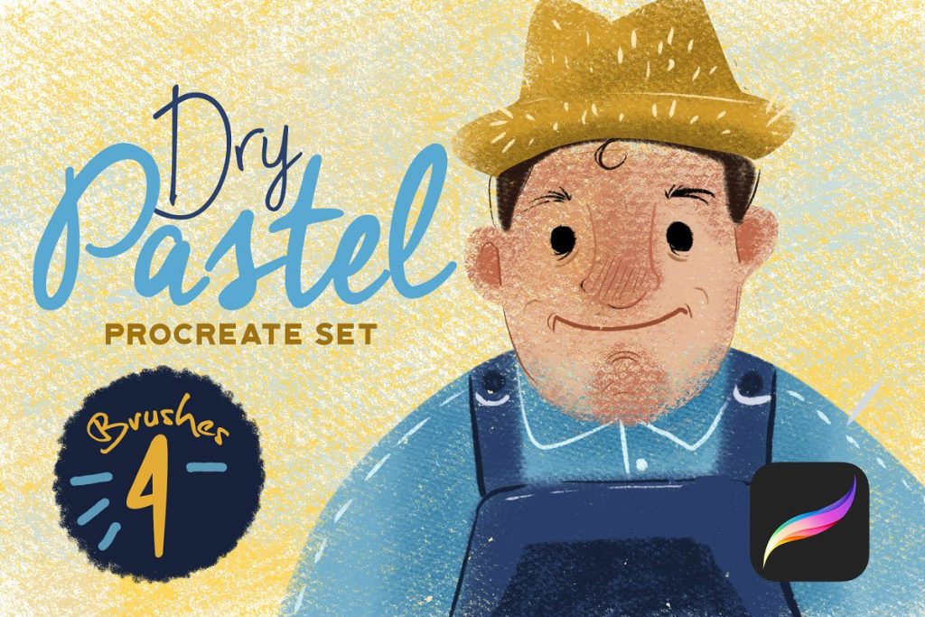 dry pastel procreate painting brush set